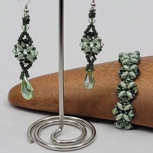 Crystal Hand Beaded Bracelet Set